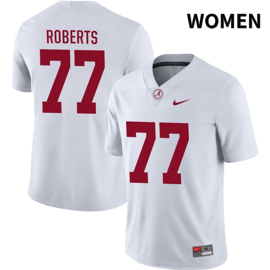 Alabama Crimson Tide Women's Jaeden Roberts #77 NIL White 2022 NCAA Authentic Stitched College Football Jersey WJ16S12XM
